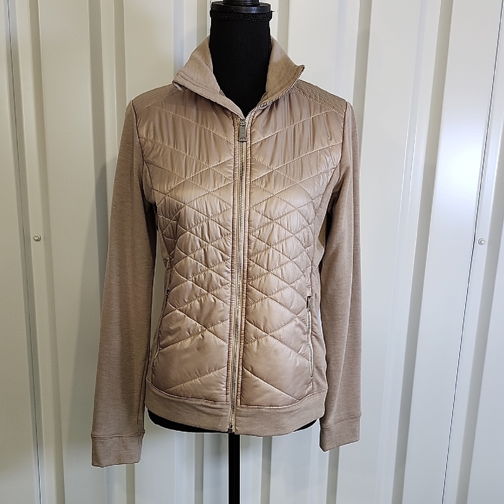 Polo Ralph Lauren Women's Beige Quilted Performance Zip Front Jacket Size Small